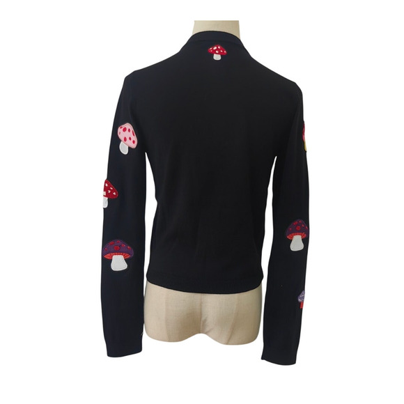 Alice + Olivia Ruthy Mushroom Wool-Blend Cardigan L - Picture 11 of 14